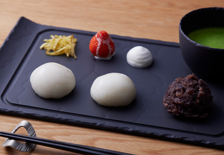 つきたてあんこもちと高級抹茶のセット